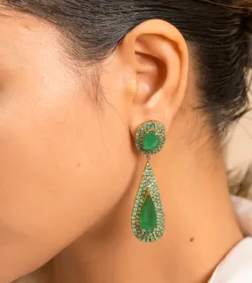 Emerald Oval Dangler | Earrings