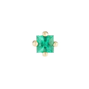 Emerald Princess Cut Stud (Single) (ready to ship option)*
