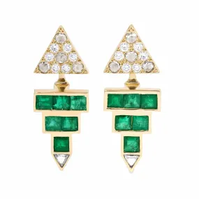 Emerald Pyramid Studs