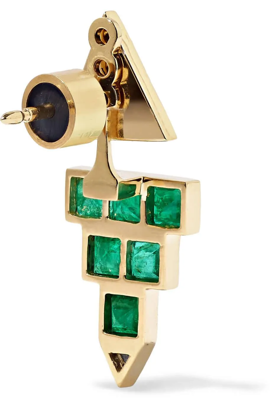 Emerald Pyramid Studs