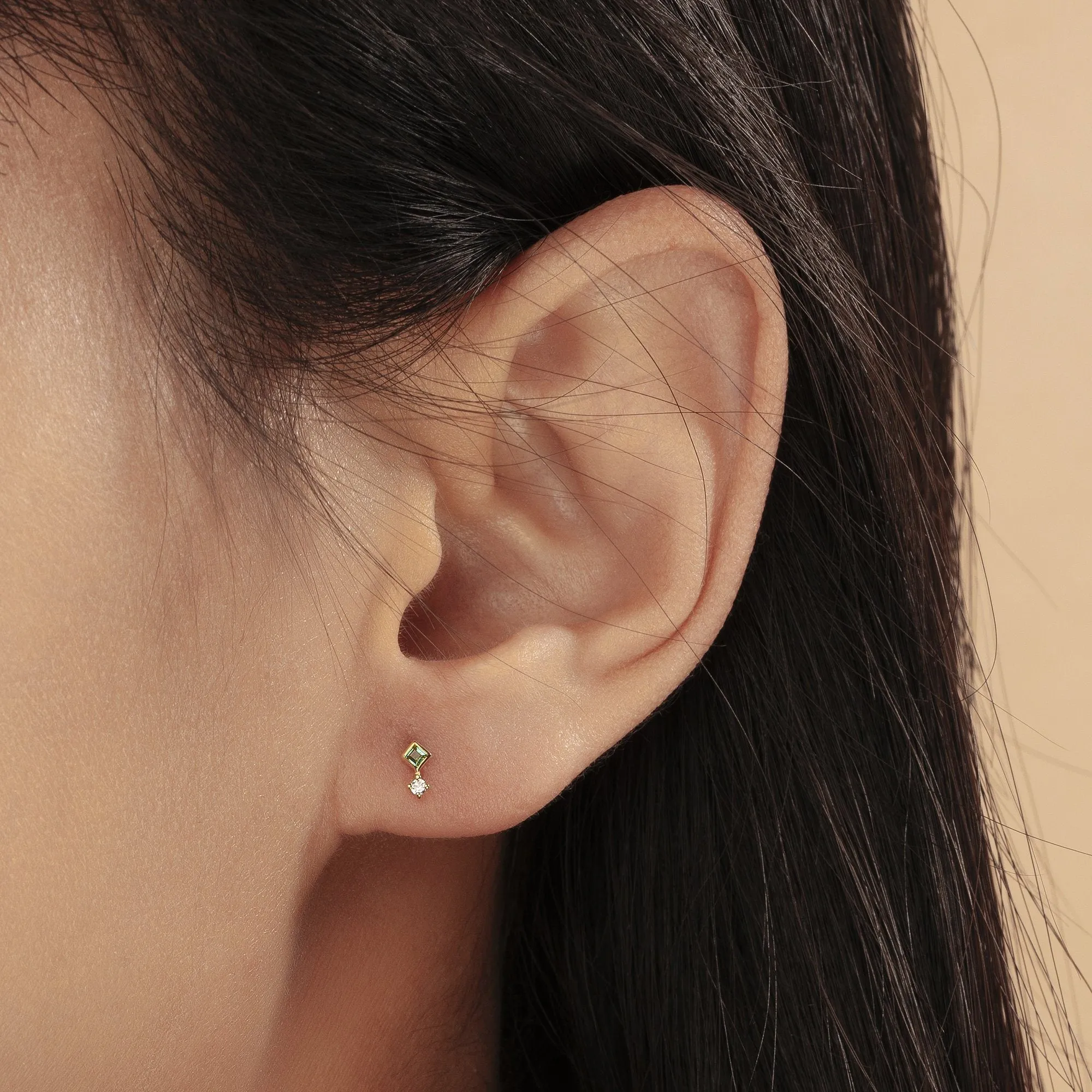EMMIE |  Emerald and Diamond Studs