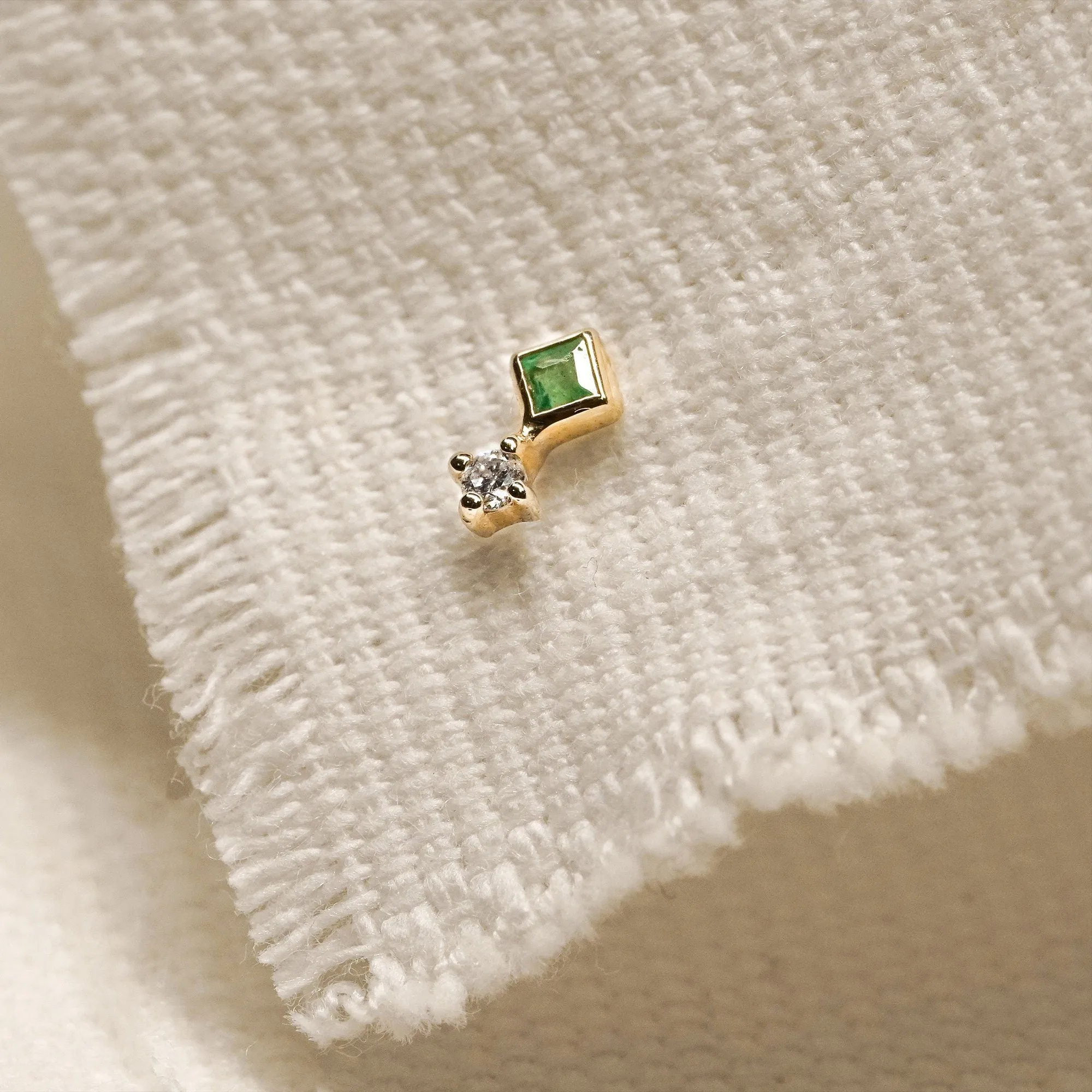 EMMIE |  Emerald and Diamond Studs
