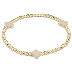 enewton Extends - signature cross gold pattern 3mm bead bracelets