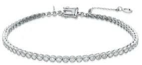 ESTATE 1.49CT DIAMOND 14KT WHITE GOLD 3D ROUND FILIGREE MILGRAIN TENNIS BRACELET
