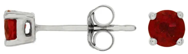 ESTATE .65CT AAA RUBY 14KT WHITE GOLD ROUND 3D CLASSIC CIRCULAR STUD EARRINGS