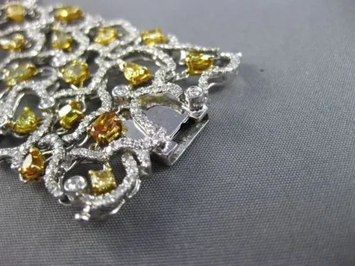 ESTATE EXTRA LARGE 17.10CT WHITE & FANCY INTENSE MULTI DIAMOND 18K GOLD BRACELET