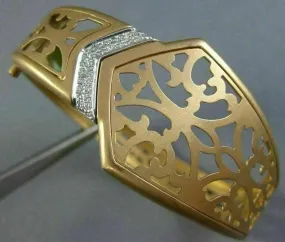 ESTATE WIDE .26CT DIAMOND 18KT ROSE GOLD 3D TRIANGULAR BELT CUFF BANGLE BRACELET