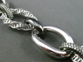ESTATE WIDE & LONG 1.66CT DIAMOND 14K WHITE & BLACK GOLD 3D LINK TOGGLE BRACELET