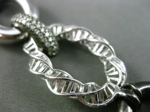 ESTATE WIDE & LONG 1.66CT DIAMOND 14K WHITE & BLACK GOLD 3D LINK TOGGLE BRACELET