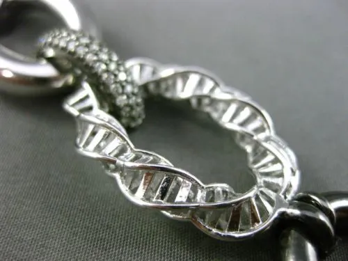 ESTATE WIDE & LONG 1.66CT DIAMOND 14K WHITE & BLACK GOLD 3D LINK TOGGLE BRACELET
