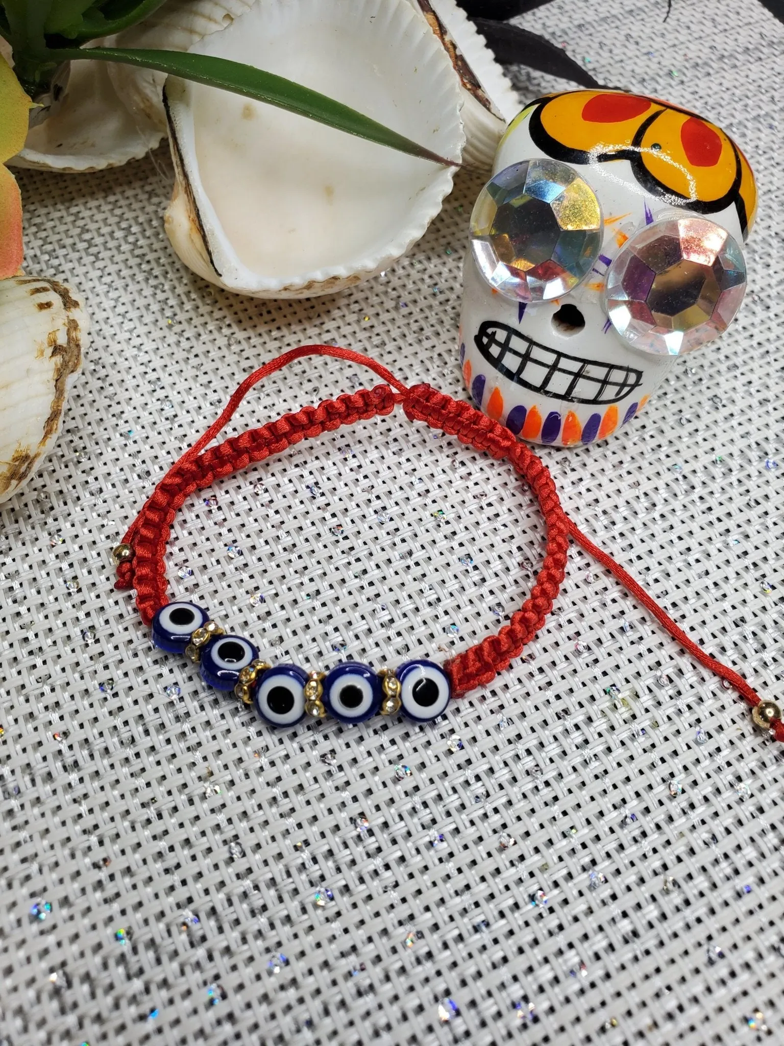 Evil Eye Bracelet Men or Woman   Block Negative Energy   Red String Macrame Adjustable  Good luck Bracelet Evil Eye Protection