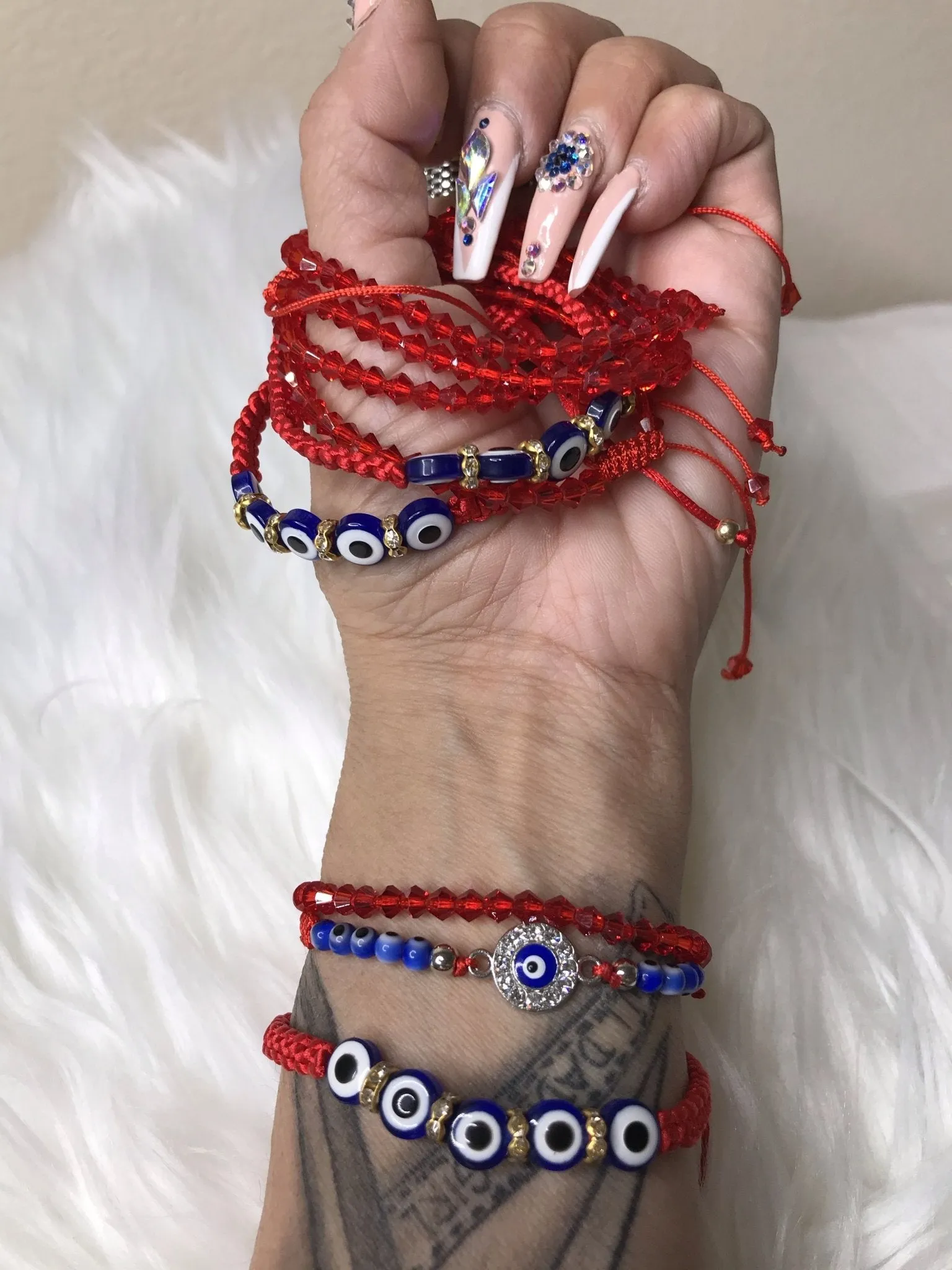 Evil Eye Bracelet Men or Woman   Block Negative Energy   Red String Macrame Adjustable  Good luck Bracelet Evil Eye Protection