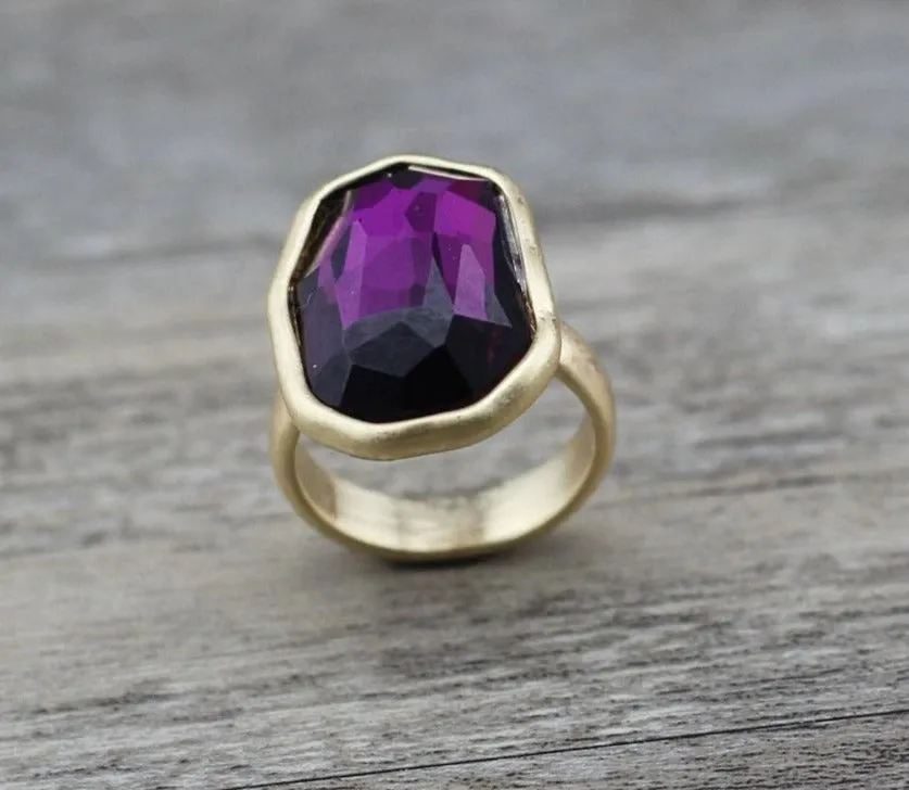 Fashion Jewelry Creative Design Big Irregular Crystal Finger Ring For Women Wedding Engagement