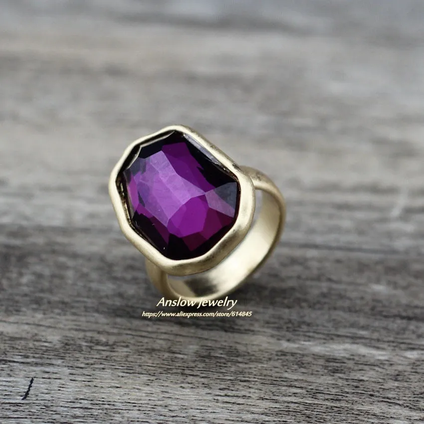 Fashion Jewelry Creative Design Big Irregular Crystal Finger Ring For Women Wedding Engagement