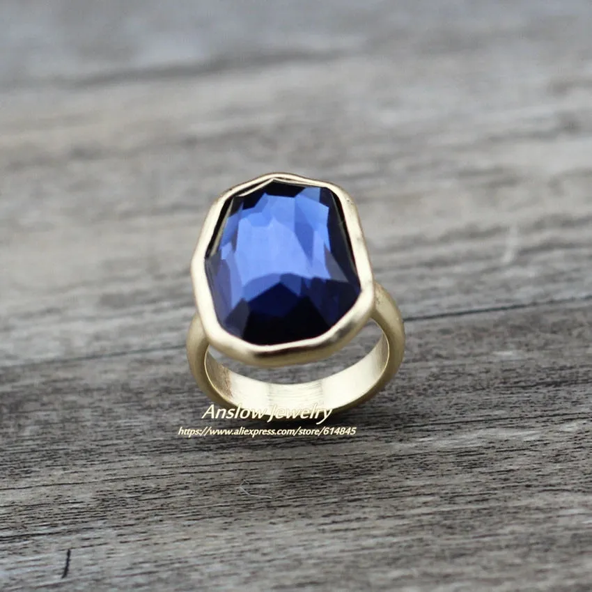 Fashion Jewelry Creative Design Big Irregular Crystal Finger Ring For Women Wedding Engagement