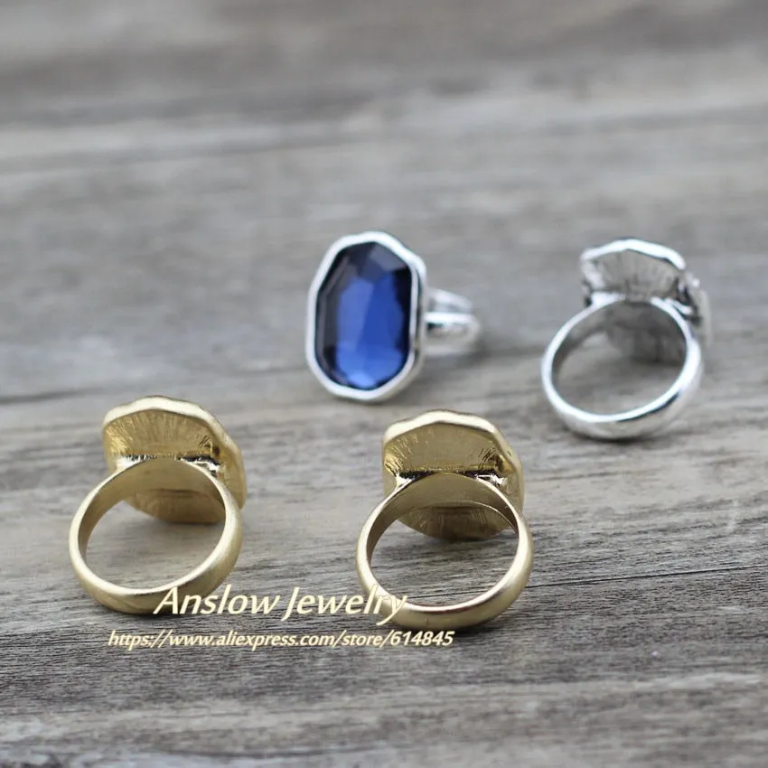 Fashion Jewelry Creative Design Big Irregular Crystal Finger Ring For Women Wedding Engagement