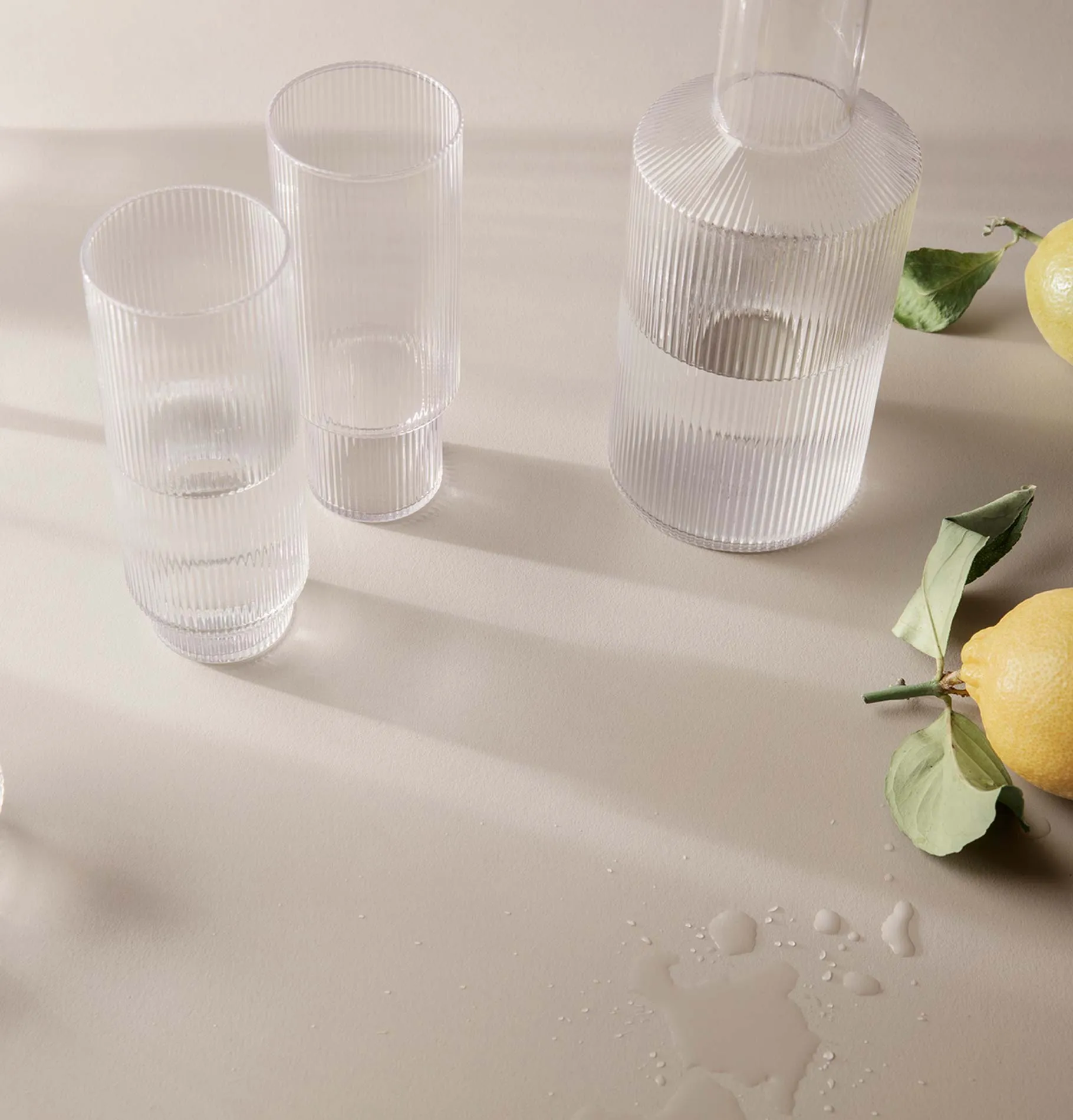 Ferm Living Ripple Long Drink Glasses - Set of 4