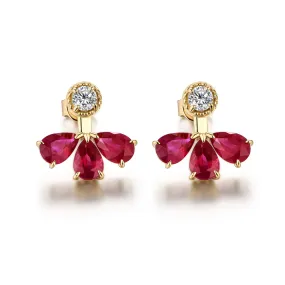 Floral Ruby Earrings