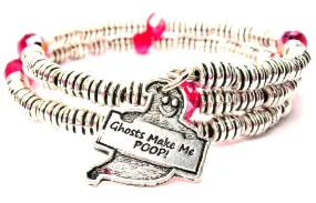 Ghost Make Me Poop! Curly Coil Wrap Style Bangle Bracelet