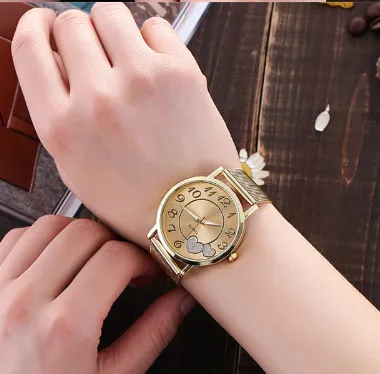 Glittery Hearts Ladies Mesh Band Watch