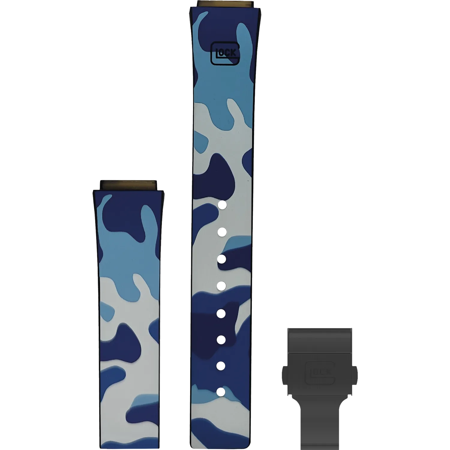 Glock Silicone Watch Strap: Navy Camouflage with Black Clasp 24mm
