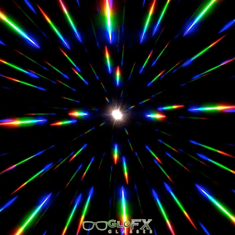 GloFX Standard Diffraction Glasses - Black - Clear - 10 Pack