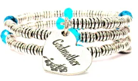 Godmother Heart Curly Coil Wrap Style Bangle Bracelet