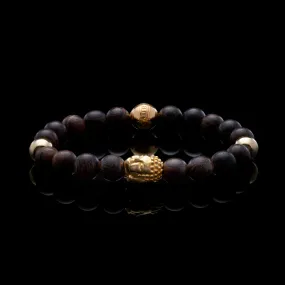 Gold Buddha Bracelet with Wood Crystal