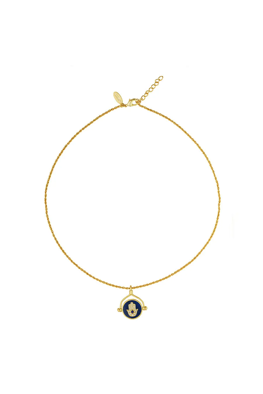 Gold Plated Evil Eye and Hamsa Hand Pendant Necklace