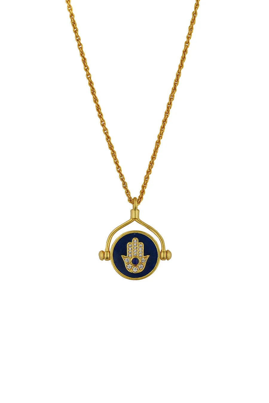 Gold Plated Evil Eye and Hamsa Hand Pendant Necklace