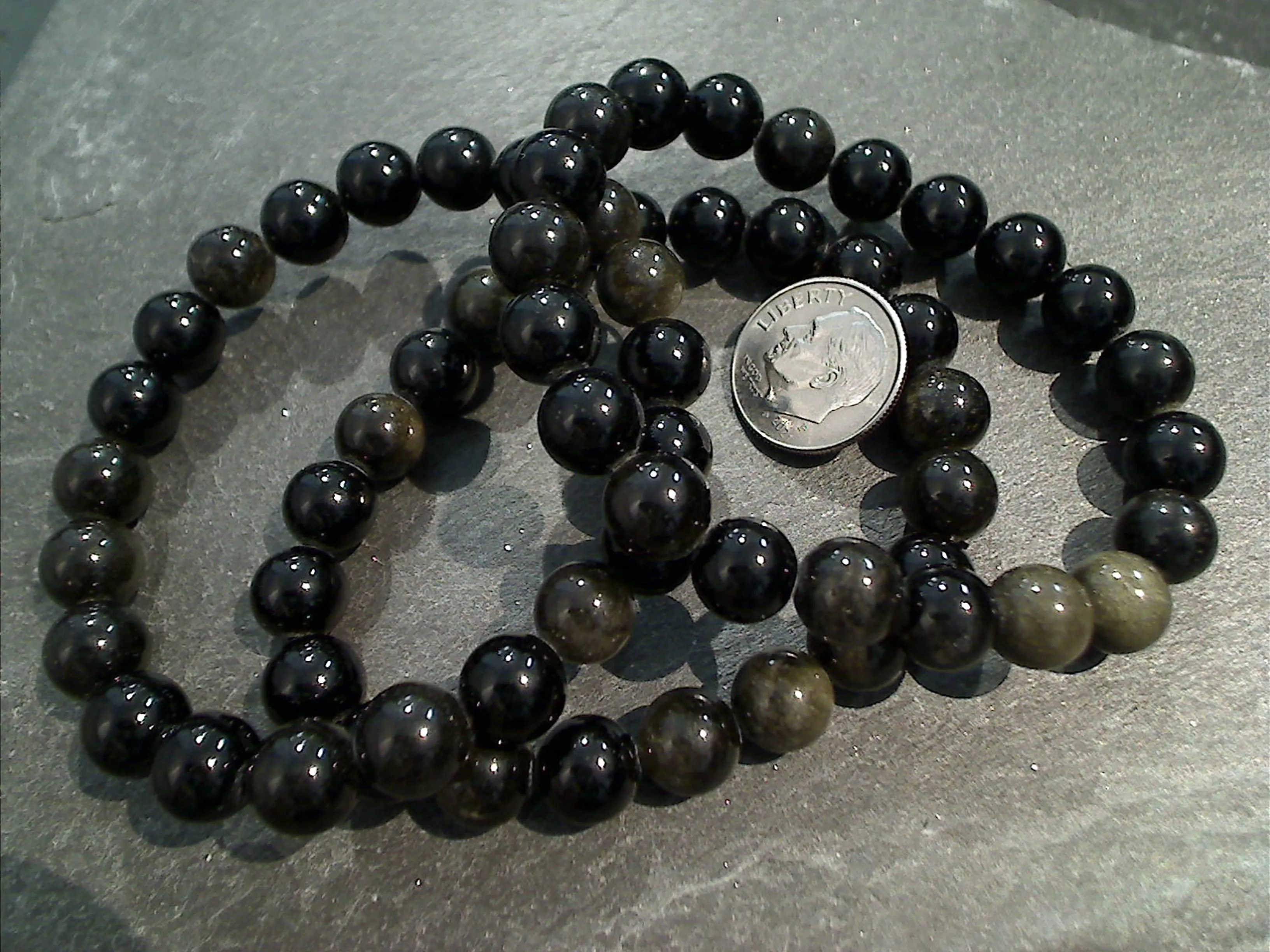Gold Sheen Obsidian 8MM Stretch Bracelet