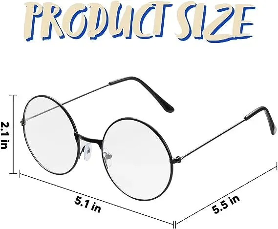Halloween Wizard Glasses Old Men Round Wire Costume