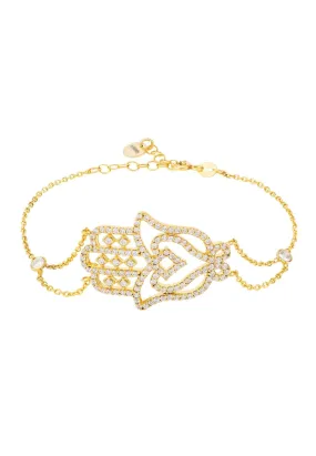 Hamsa Large Hand Of Fatima Bracelet Gold