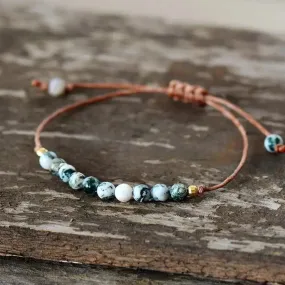 Handcrafted Boho Beaded Bracelet - Artisan Jasper & Agate Stone, Adjustable 6.9 Inch - Colorful Unisex Bohemian Style Jewelry