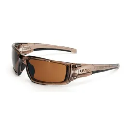 Honeywell Uvex S2969 Hypershock Brown Safety Glasses With Espresso Anti-Scratch, Polarized Lens, One Size, Box of 10