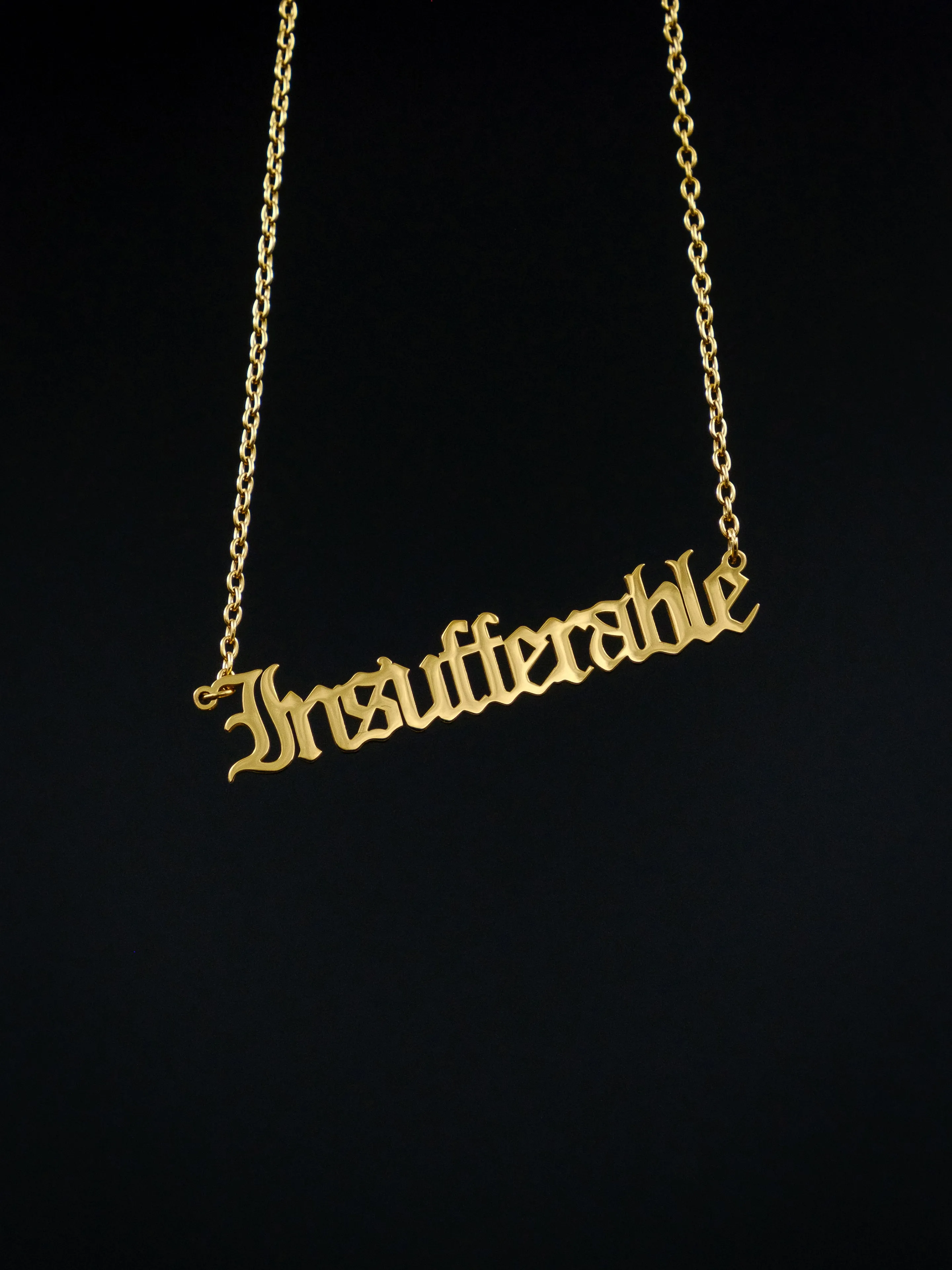Insufferable Gold Nameplate Necklace