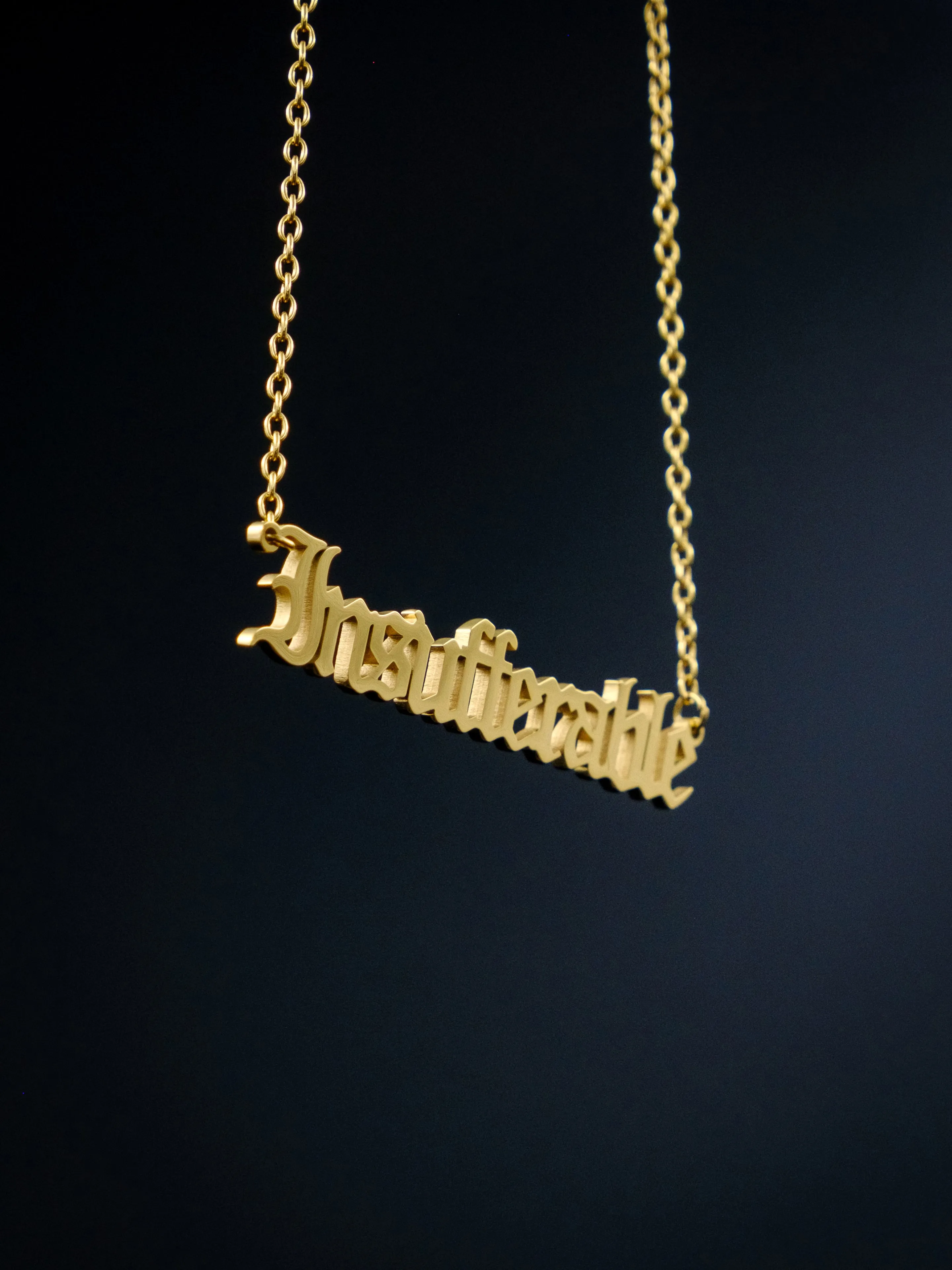Insufferable Gold Nameplate Necklace