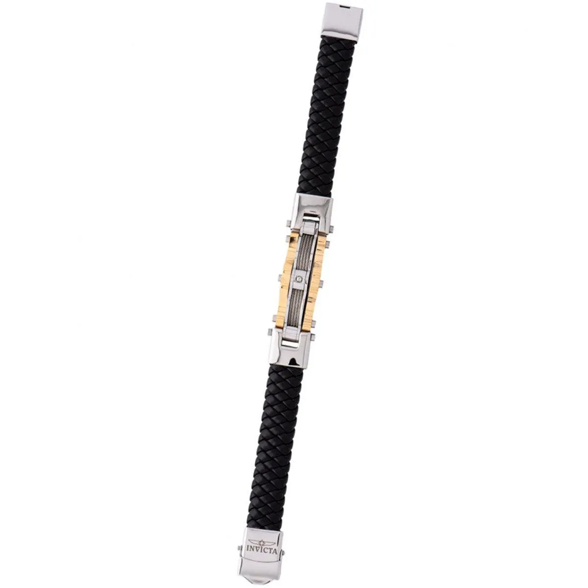 Invicta Men's Bracelet - Elements Titanium/Leather Black and Gold | 35406