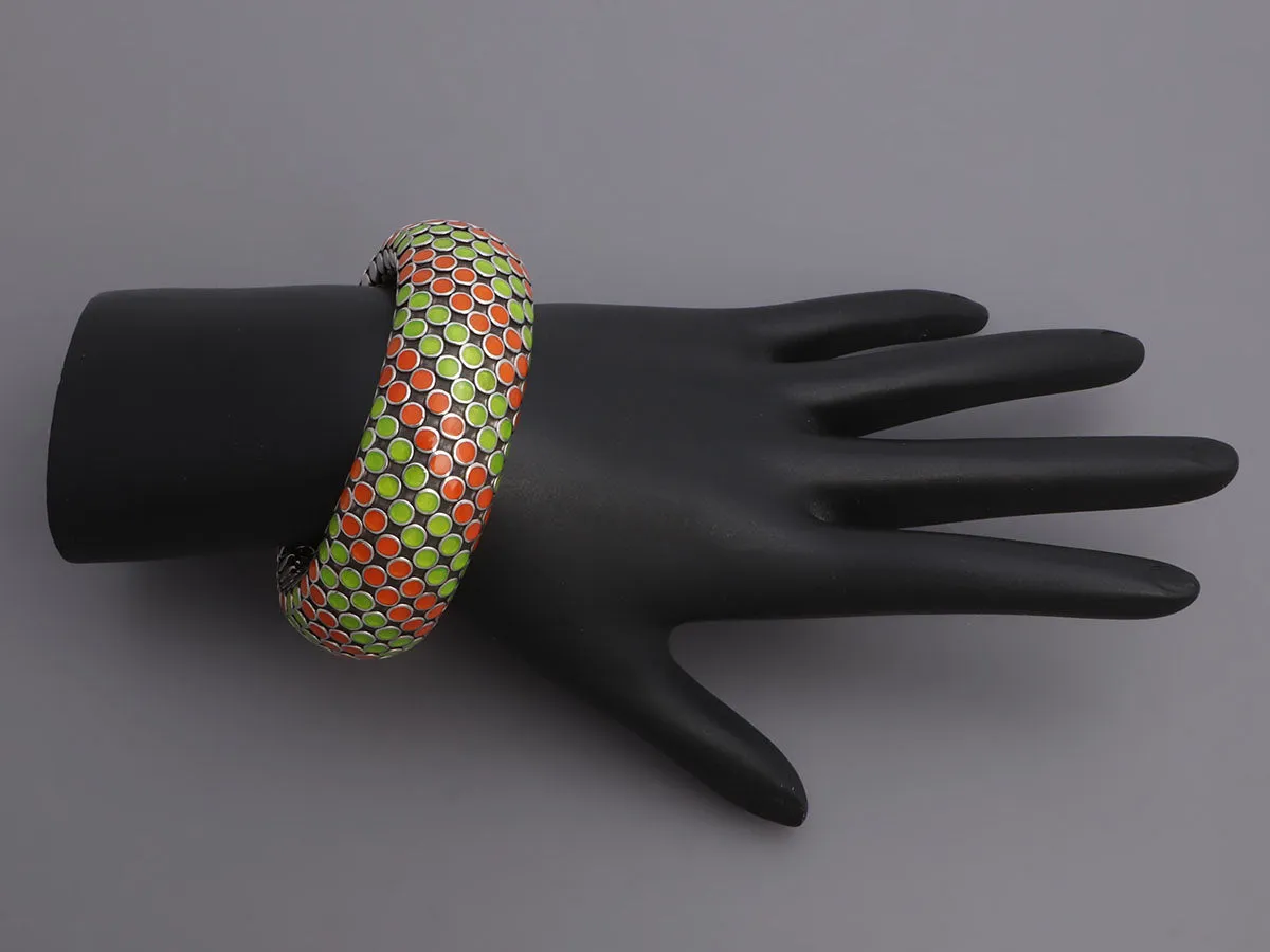 John Hardy Sterling Silver Enamel Dots Flex Bracelet