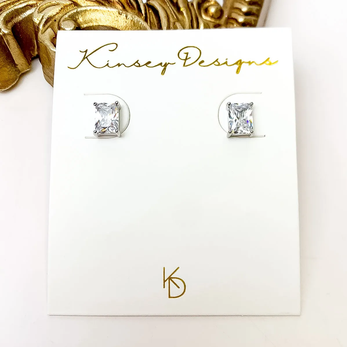Kinsey Designs | Prism Stud Silver Earrings with CZ Crystals