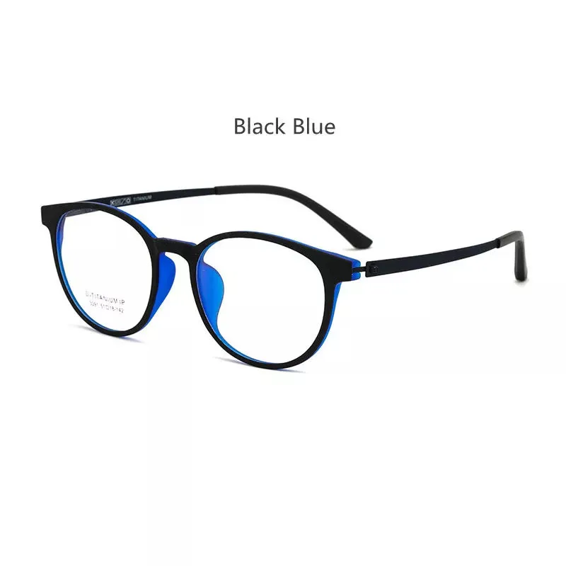 Kocolior Unisex Full Rim Round Tr 90 Titanium Hyperopic Reading Glasses 23091