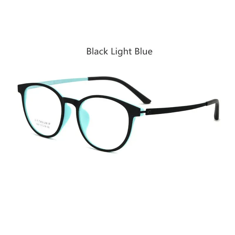 Kocolior Unisex Full Rim Round Tr 90 Titanium Hyperopic Reading Glasses 23091