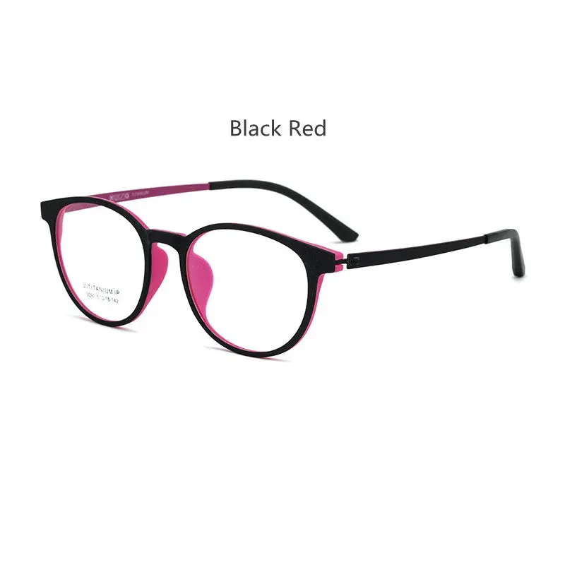 Kocolior Unisex Full Rim Round Tr 90 Titanium Hyperopic Reading Glasses 23091