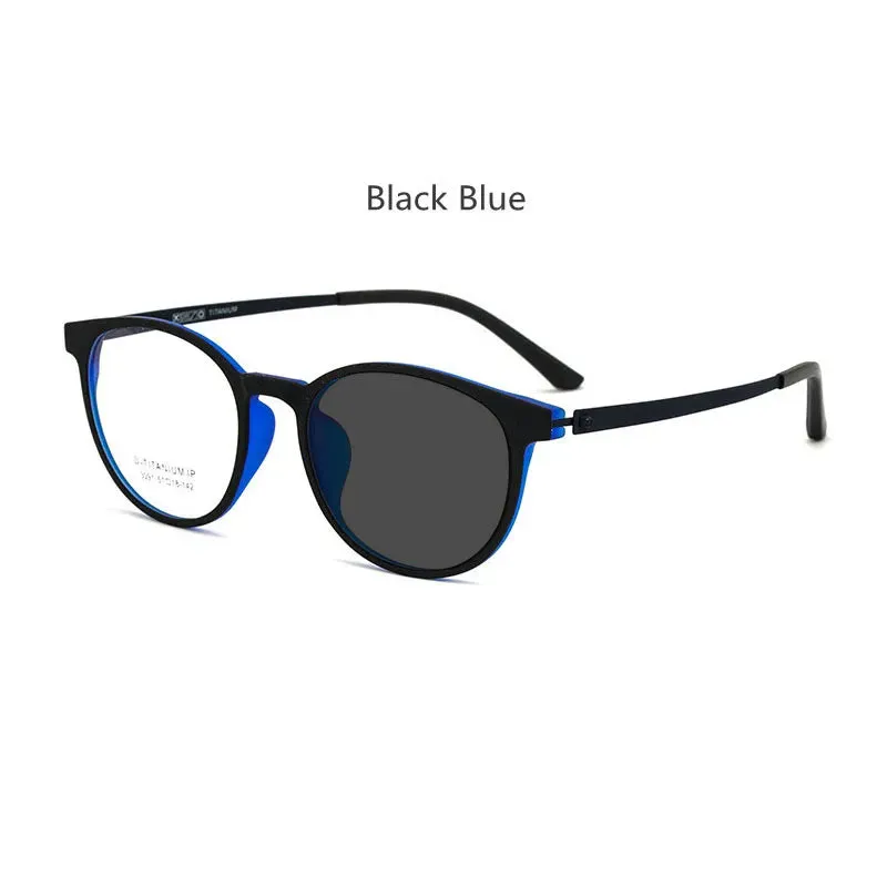 Kocolior Unisex Full Rim Round Tr 90 Titanium Hyperopic Reading Glasses 23091