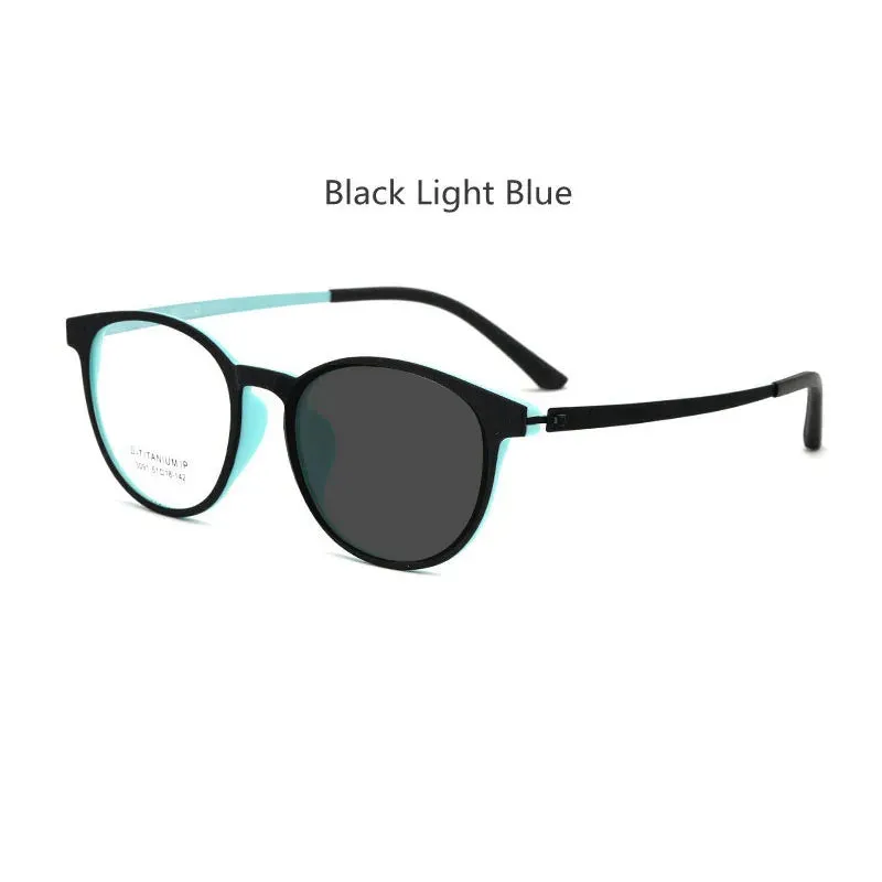 Kocolior Unisex Full Rim Round Tr 90 Titanium Hyperopic Reading Glasses 23091