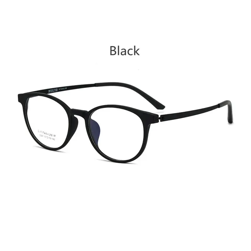 Kocolior Unisex Full Rim Round Tr 90 Titanium Hyperopic Reading Glasses 23091