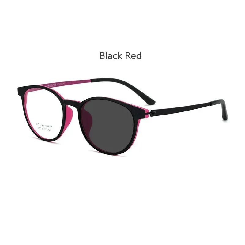 Kocolior Unisex Full Rim Round Tr 90 Titanium Hyperopic Reading Glasses 23091
