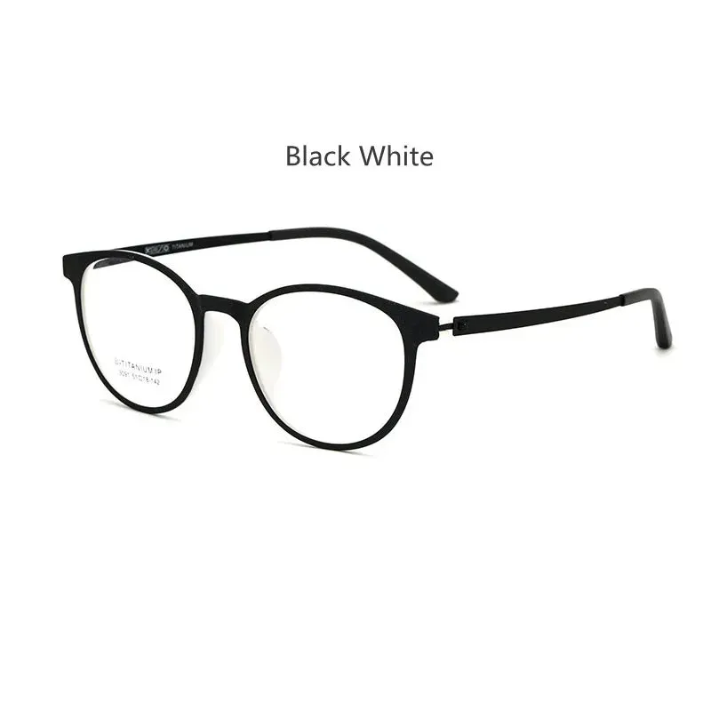 Kocolior Unisex Full Rim Round Tr 90 Titanium Hyperopic Reading Glasses 23091