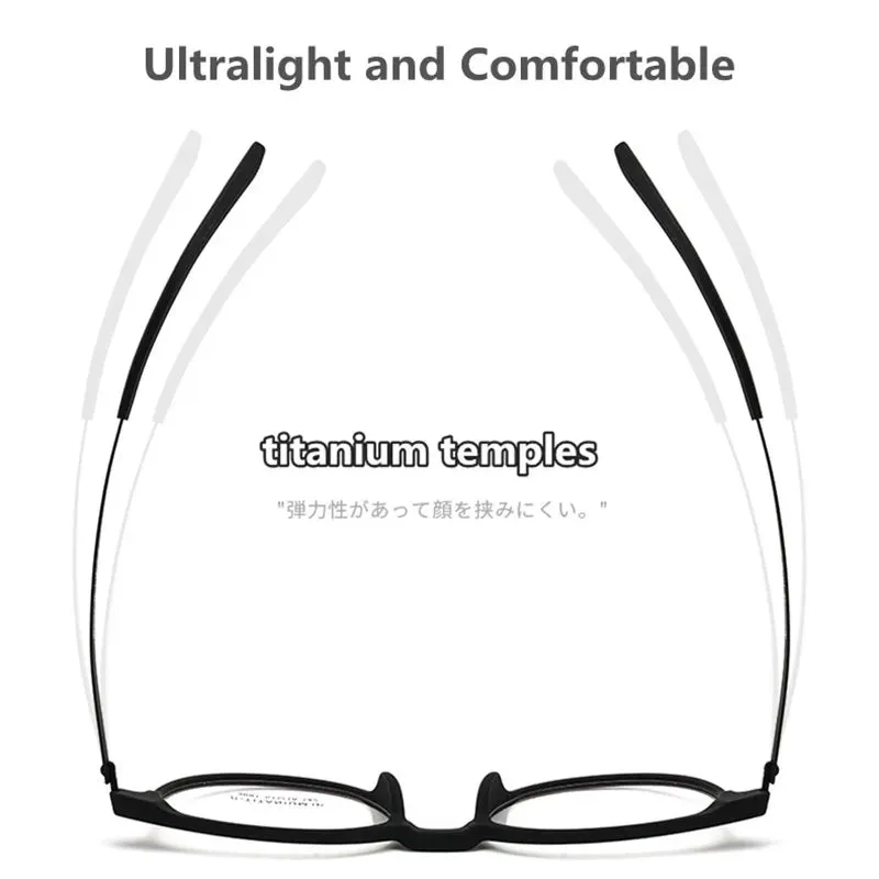 Kocolior Unisex Full Rim Round Tr 90 Titanium Hyperopic Reading Glasses 23091