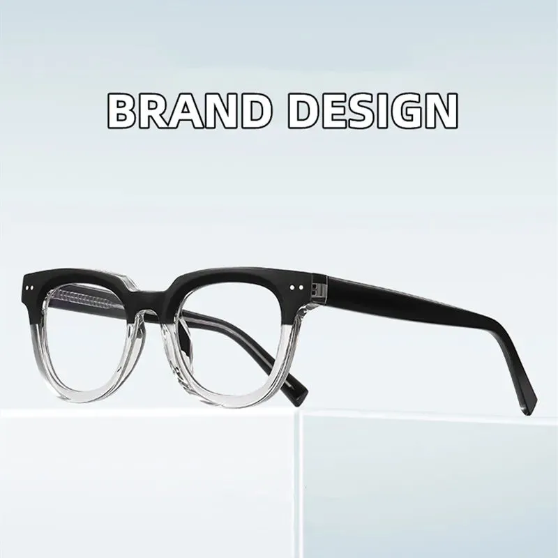 Kocolior Unisex Full Rim Square Acetate Hyperopic Reading Glasses 2120
